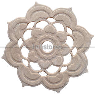 Halıstores Reserve - Halıstores Reserve Kişiye Özel Tasarım Dantel Yuvarlak Halı Bej