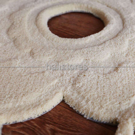 Halıstores Reserve Kişiye Özel Tasarım Dantel Yuvarlak Halı Krem - 4