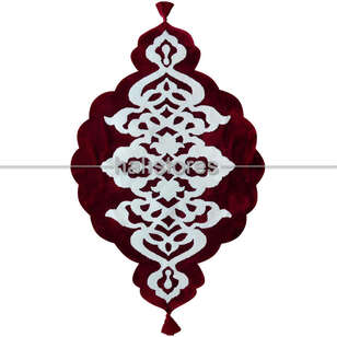Halıstores Reserve Kişiye Özel Tasarım Halı Damask Bordo-Ekru (1)