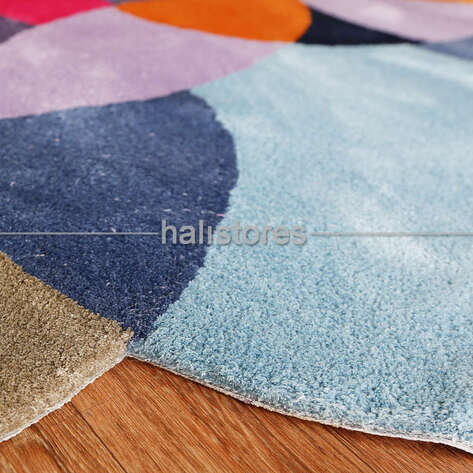 Halıstores Reserve Kişiye Özel Tasarım Halı Renkli Daireler - 5