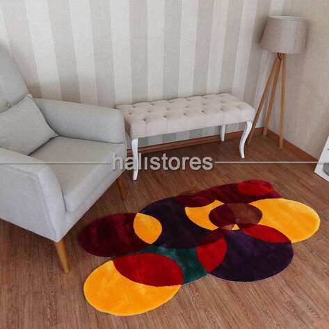 Halıstores Reserve Kişiye Özel Tasarım Halı Renkli Daireler - 7
