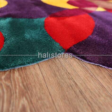 Halıstores Reserve Kişiye Özel Tasarım Halı Renkli Daireler - 10