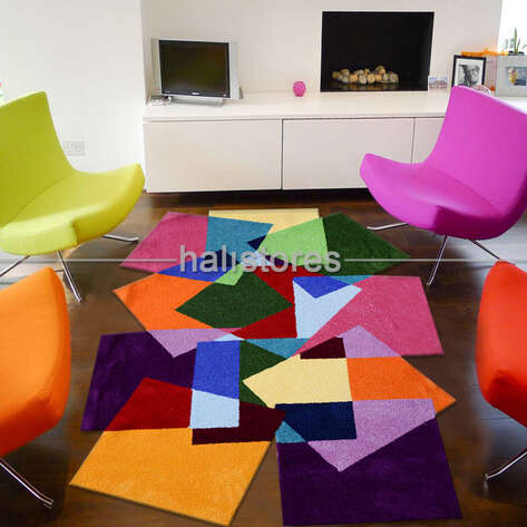 Halıstores Reserve Kişiye Özel Tasarım Halı Renkli Kare - 2