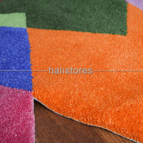 Halıstores Reserve Kişiye Özel Tasarım Halı Renkli Kare - 6