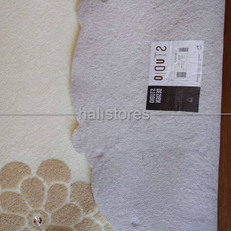 Halıstores Reserve Kişiye Özel Tasarım Taşlı Halı Krem-Bej - 5