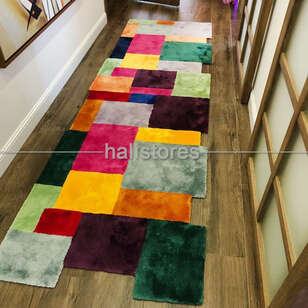 Halıstores Reserve Kişiye Özel Tasarım Yolluk Halı Renkli Kareler (2)