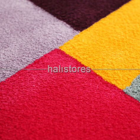 Halıstores Reserve Kişiye Özel Tasarım Yolluk Halı Renkli Kareler - 5