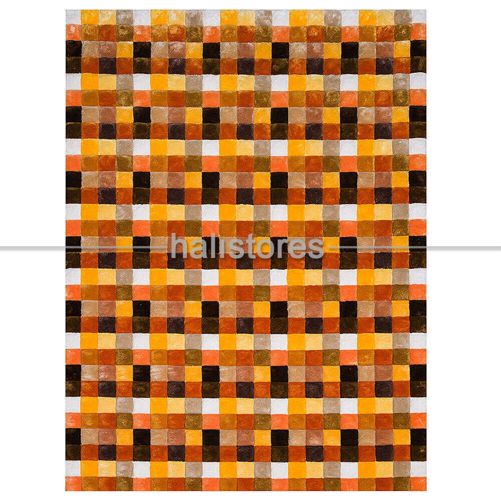 Halıstores Reserve Renkli Kareler Halı Q534A