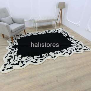 Halıstores Reserve Siyah-Beyaz Tasarım Halı (2)