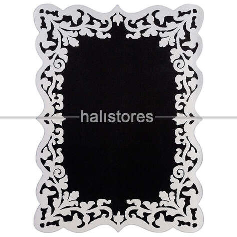 Halıstores Reserve Siyah-Beyaz Tasarım Halı - 1
