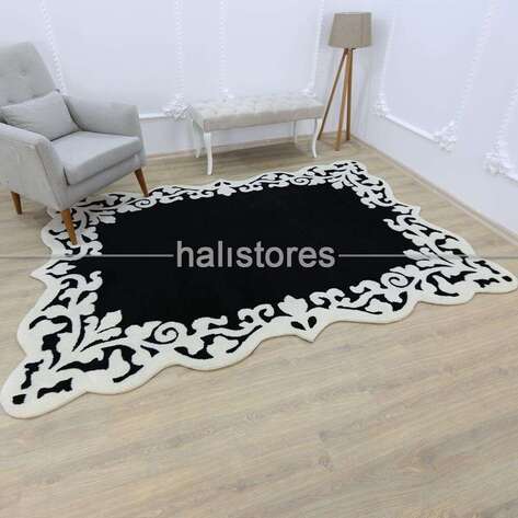 Halıstores Reserve Siyah-Beyaz Tasarım Halı - 2