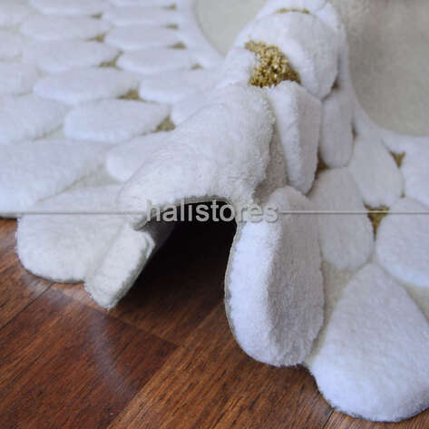 Halıstores Reserve Yuvarlak Kişiye Özel Tasarım Halı Damla Ekru-Krem - 5