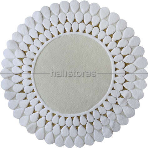 Halıstores Reserve Yuvarlak Kişiye Özel Tasarım Halı Damla Ekru-Krem - 1
