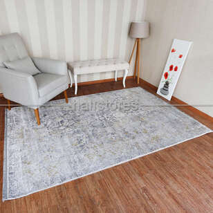 Halıstores Salon Halısı Dense 1899 Gri-Sarı