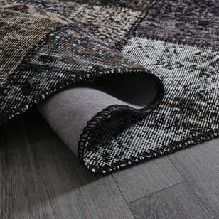 Halıstores Siyah Patchwork Halı 160x230cm (4)