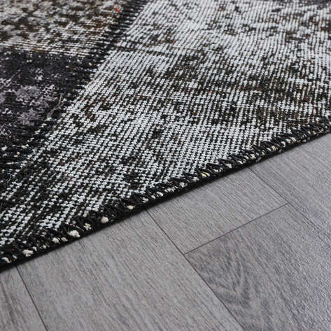 Halıstores Siyah Patchwork Halı 160x230cm - 5