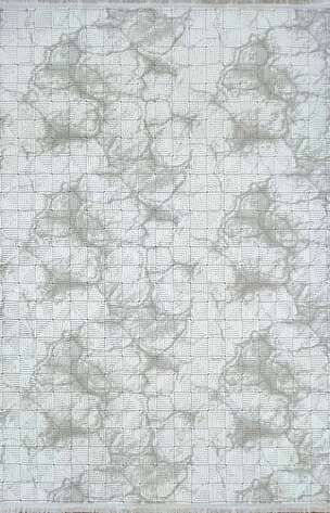 Halıstores Stone Modern Desenli Dekoratif Krem - Bej Saçaklı Salon Halısı ST6 - 2