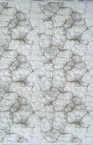 Halıstores Stone Modern Desenli Dekoratif Krem - Kahve Saçaklı Salon Halısı ST7 - 2