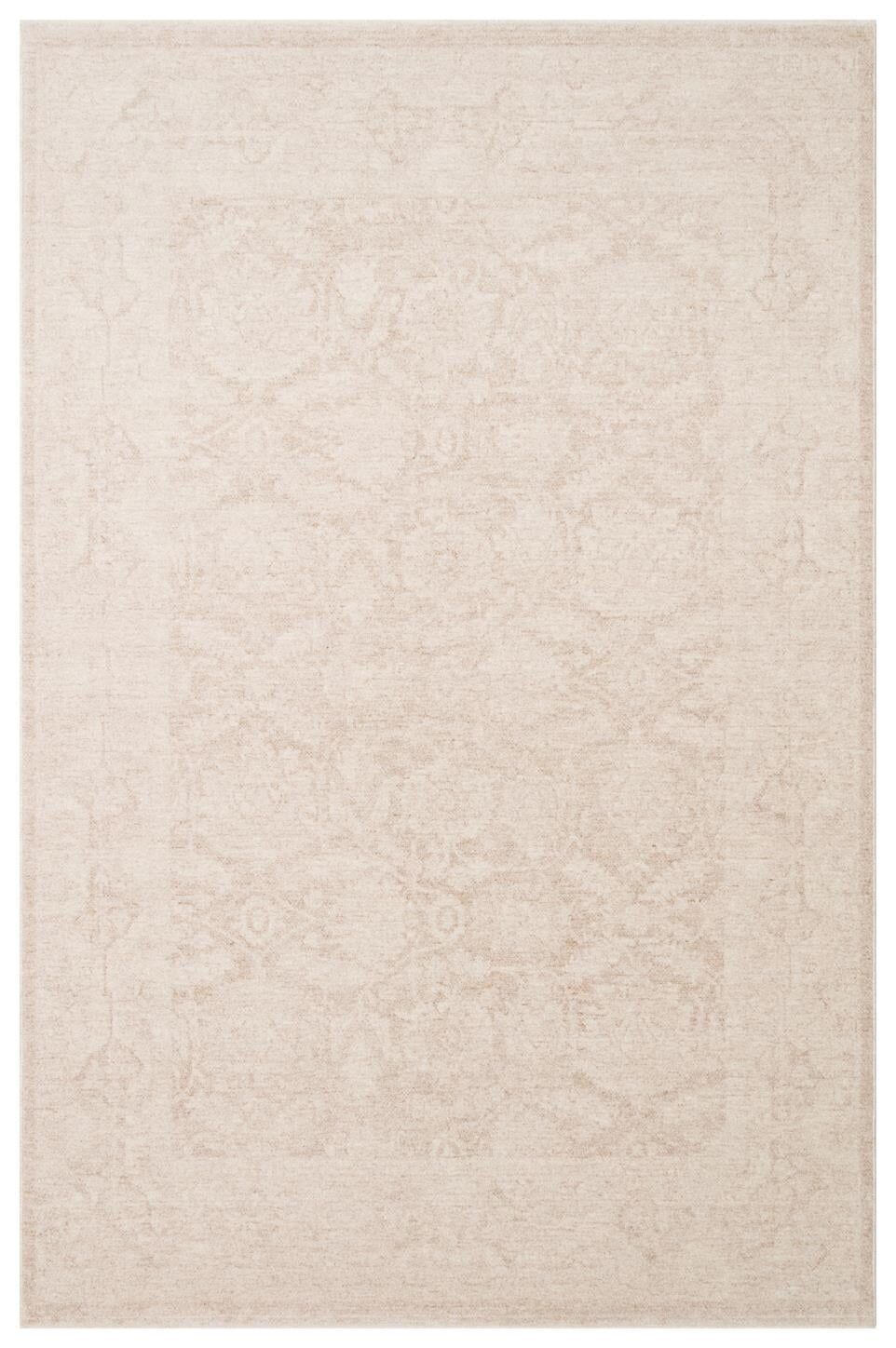Halıstores Vintage Eskitme Desenli Modern Yumuşak Dokulu Makine Halısı Shr 01 Krem