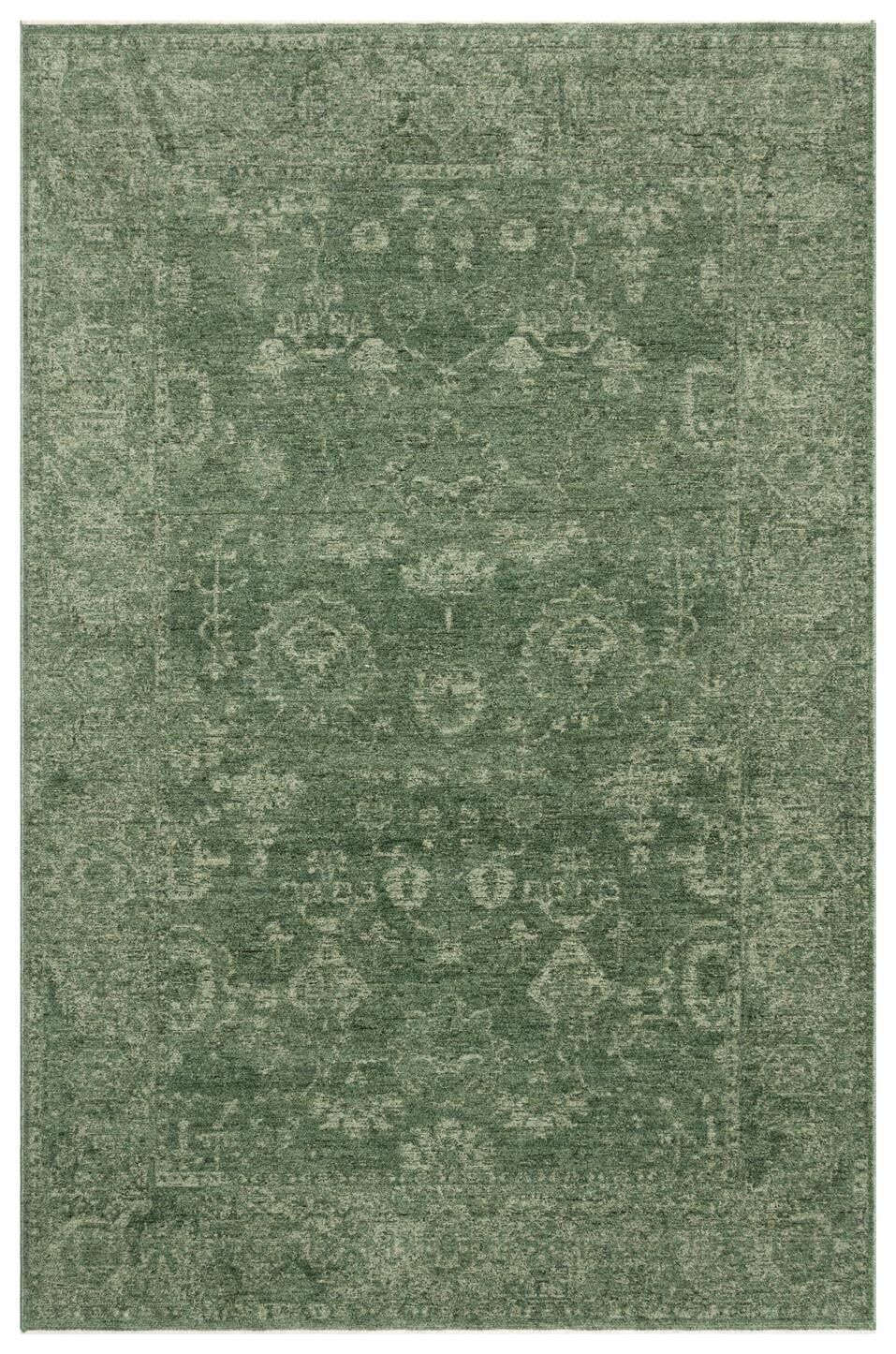Halıstores Vintage Eskitme Desenli Modern Yumuşak Dokulu Makine Halısı Shr 02 Yeşil