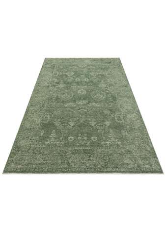 Halıstores Vintage Eskitme Desenli Modern Yumuşak Dokulu Makine Halısı Shr 02 Yeşil - 2