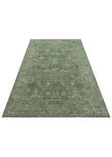 Halıstores Vintage Eskitme Desenli Modern Yumuşak Dokulu Makine Halısı Shr 02 Yeşil (2)