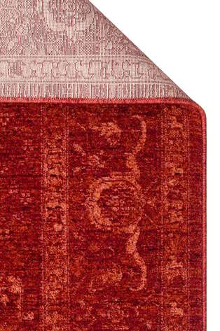Halıstores Vintage Eskitme Desenli Modern Yumuşak Dokulu Makine Halısı Shr 03 Kırmızı - 6