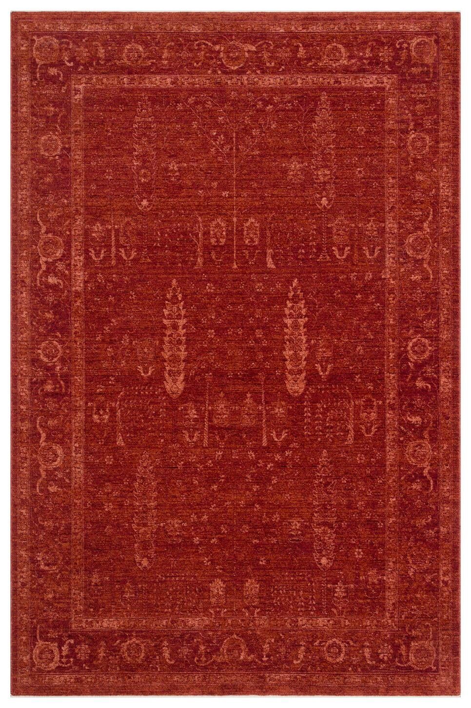 Halıstores Vintage Eskitme Desenli Modern Yumuşak Dokulu Makine Halısı Shr 03 Kırmızı