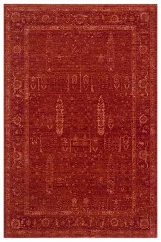 Halıstores Vintage Eskitme Desenli Modern Yumuşak Dokulu Makine Halısı Shr 03 Kırmızı - 1