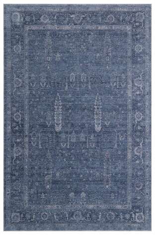 Halıstores Vintage Eskitme Desenli Modern Yumuşak Dokulu Makine Halısı Shr 03 Lacivert - 1