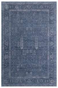 Halıstores Vintage Eskitme Desenli Modern Yumuşak Dokulu Makine Halısı Shr 03 Lacivert (1)