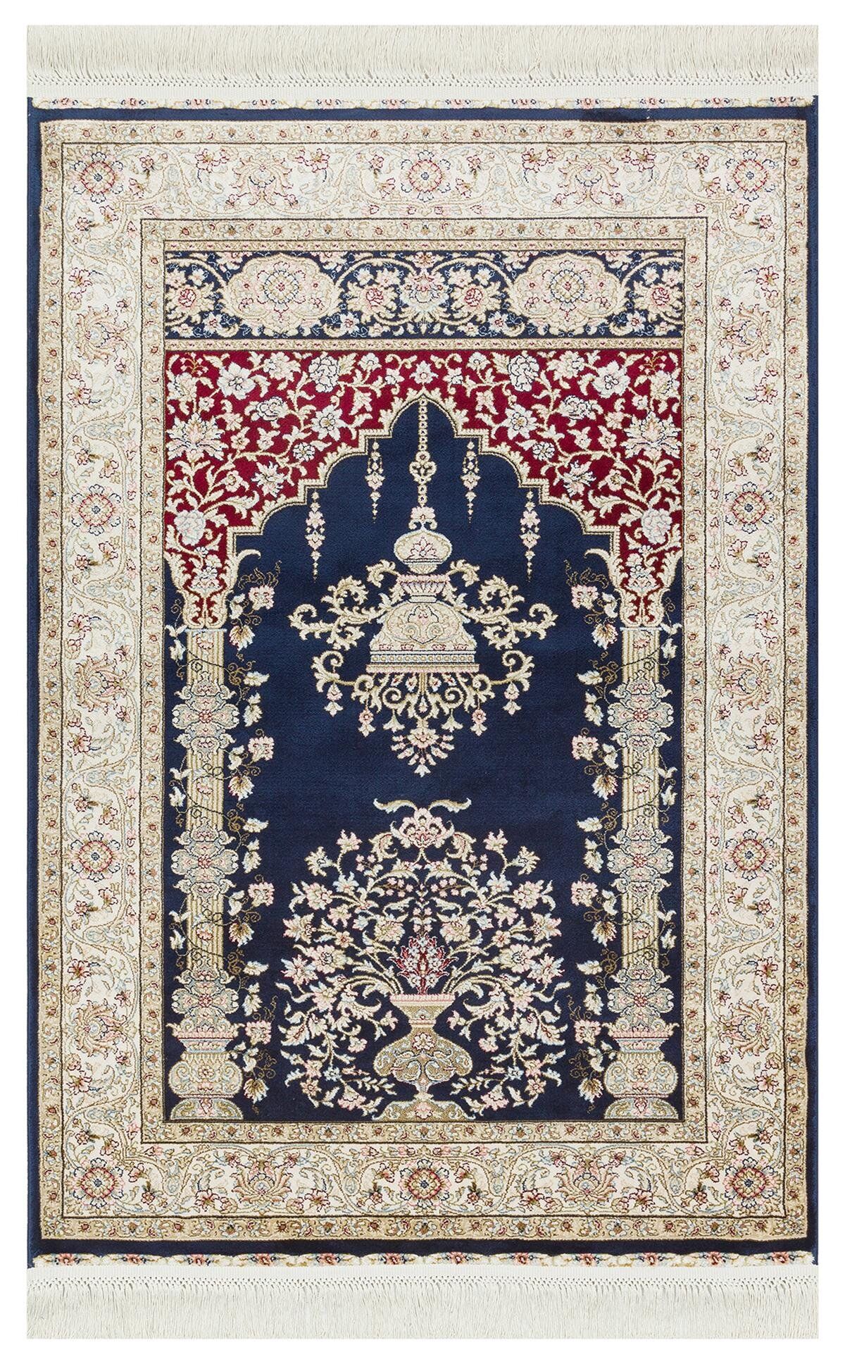 Klasik Desenli Yüksek Kalite Sık Dokuma Seccade Isf Scd 01 Navy