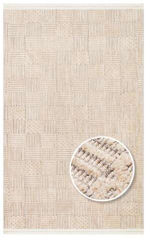Hav Toz Vermez Yumuşak Dokulu Modern Makine Halısı Bej Gold Joy 05 - 1