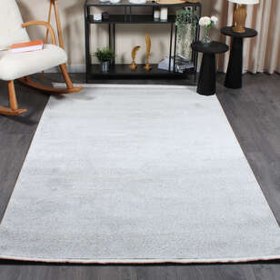 Hayal 66608 Beyaz Modern Siyah Kırçıllı Saçaklı Salon Halısı (1)