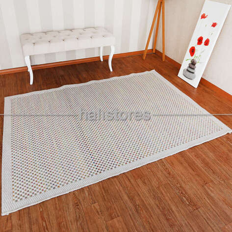 İnce Dekoratif Renkli Jüt Kilim Halı 4204 - 1