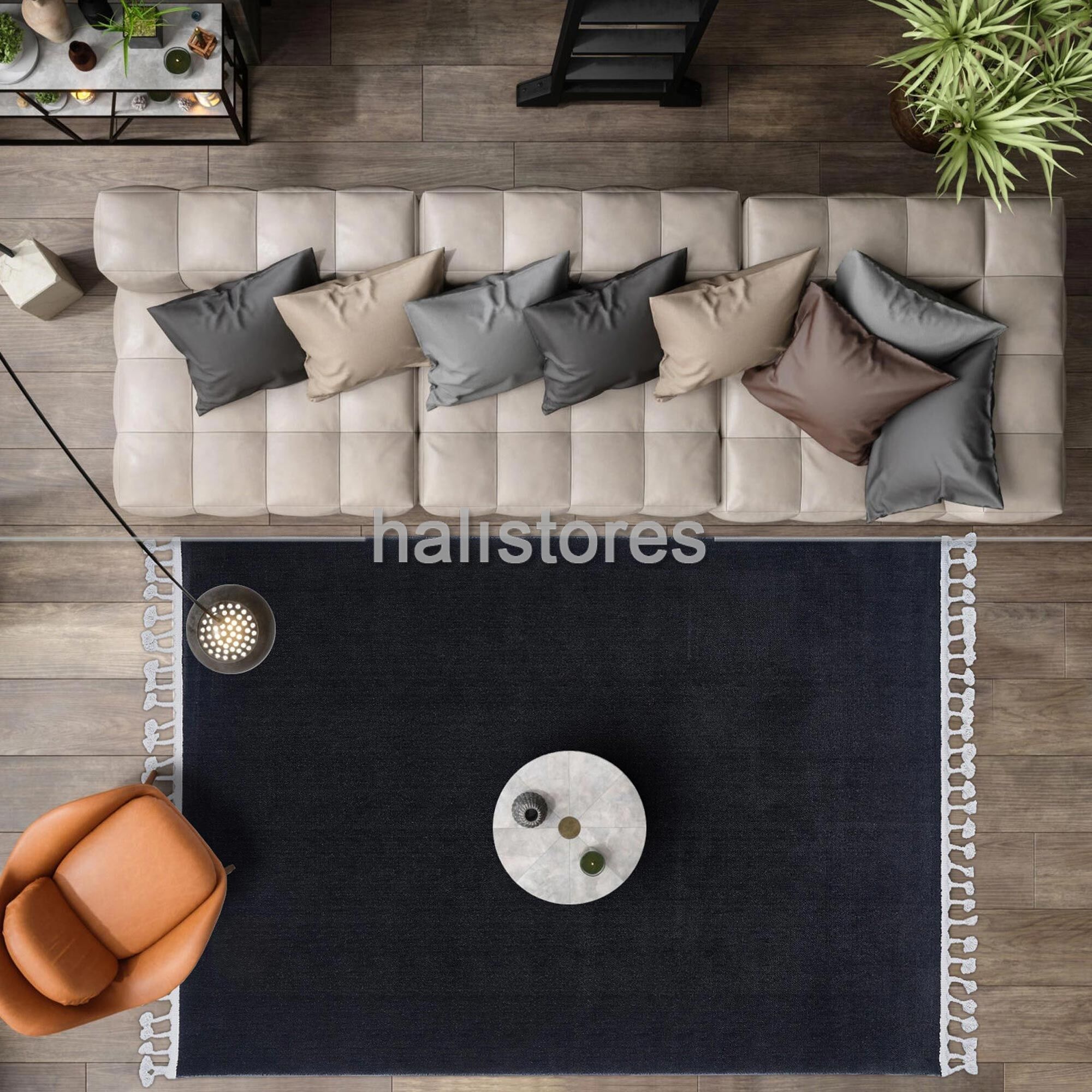 İskandinav Desenli Halı Siyah 982A