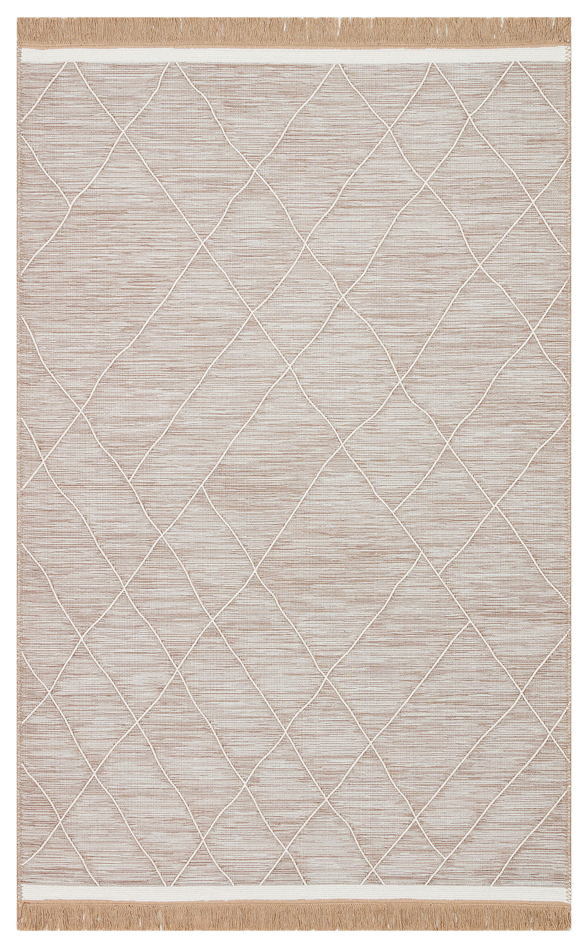 İskandinav Desenli Hav Toz Vermez Yıkanabilir Modern Desenli Dokuma Kilim Arya Arc 02 Bej