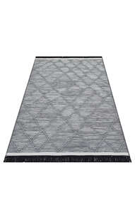 İskandinav Desenli Hav Toz Vermez Yıkanabilir Modern Desenli Dokuma Kilim Arya Arc 02 Gri  (1)