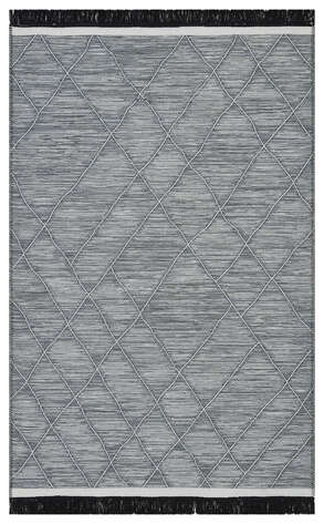 İskandinav Desenli Hav Toz Vermez Yıkanabilir Modern Desenli Dokuma Kilim Arya Arc 02 Gri  - 3