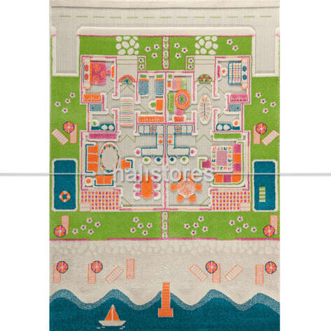İvi Halı İkiz Evler Mavi 134x180 - 2
