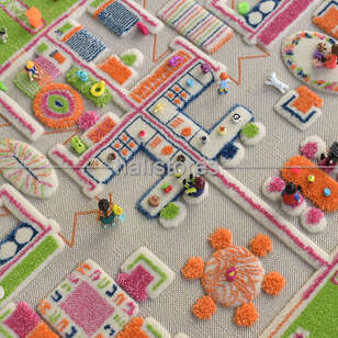 İvi Halı İkiz Evler Yeşil 100x100 (3)