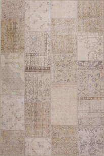 Patchwork Desenli Dokuma Taban Dekoratif Bej Halı HS 15 (1)