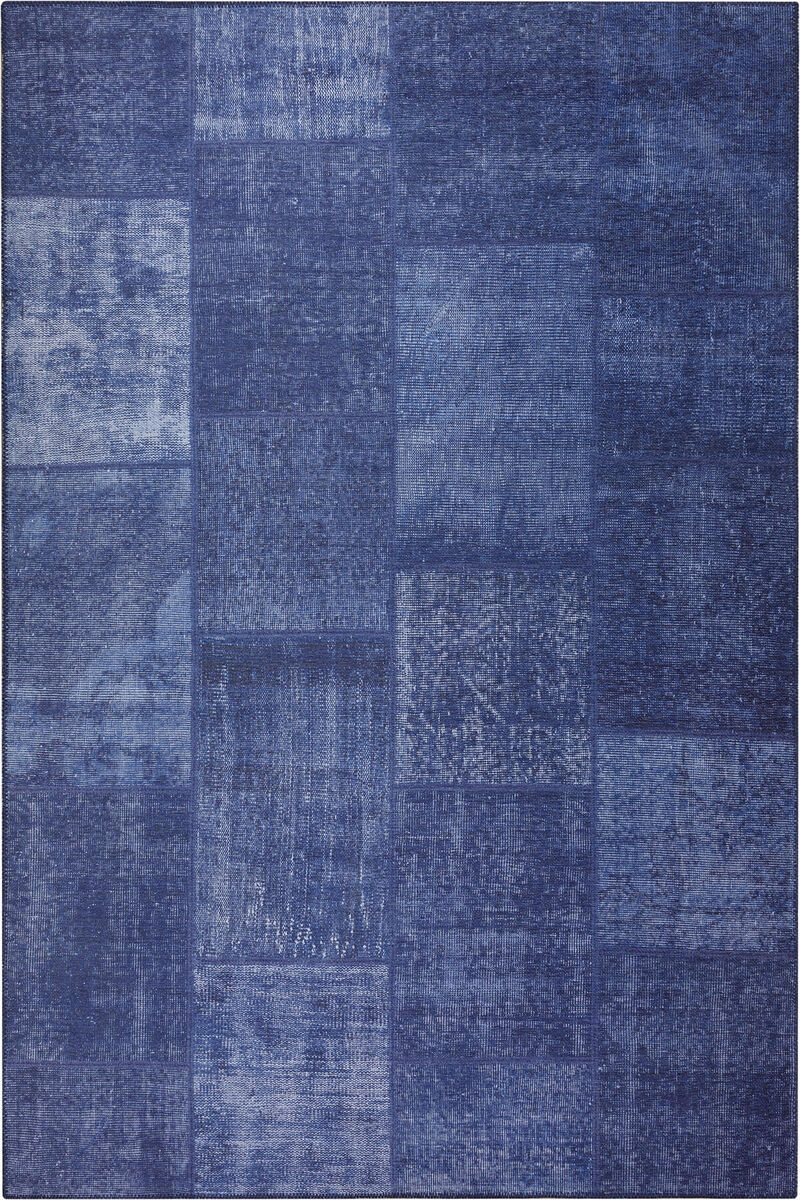 Patchwork Desenli Dokuma Taban Dekoratif Lacivert Halı HS 63