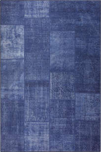 Patchwork Desenli Dokuma Taban Dekoratif Lacivert Halı HS 63 (1)