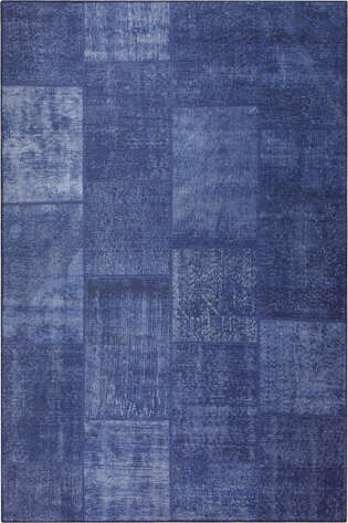 Patchwork Desenli Dokuma Taban Dekoratif Lacivert Halı HS 63 - 1