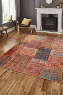 Patchwork Desenli Dokuma Taban Dekoratif Renkli Halı HS 16 (2)