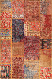 Patchwork Desenli Dokuma Taban Dekoratif Renkli Halı HS 16 (1)