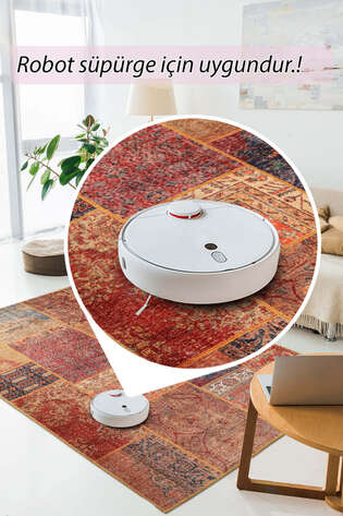 Patchwork Desenli Dokuma Taban Dekoratif Renkli Halı HS 16 - 5