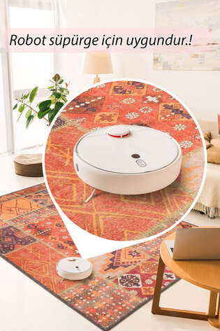 Patchwork Desenli Dokuma Taban Dekoratif Renkli Halı  HS 332 - 5