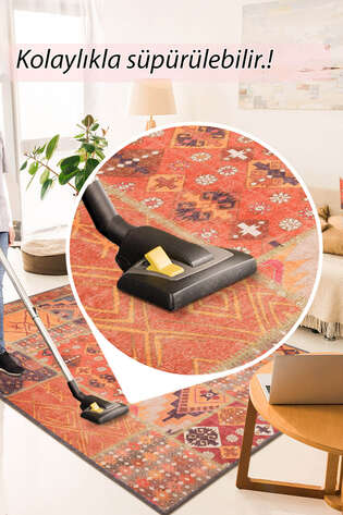 Patchwork Desenli Dokuma Taban Dekoratif Renkli Halı  HS 332 - 6
